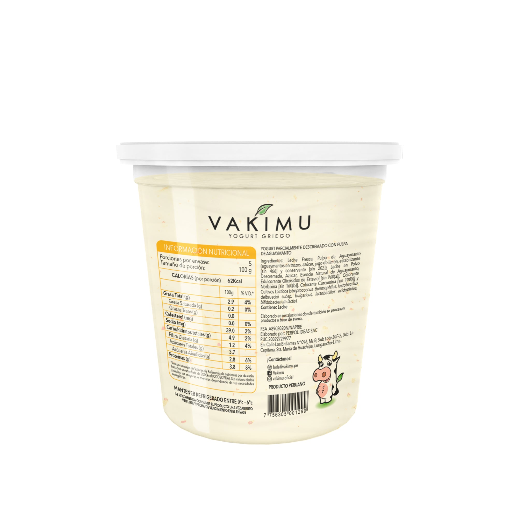Yogurt Griego Vakimu Aguaymanto 500g