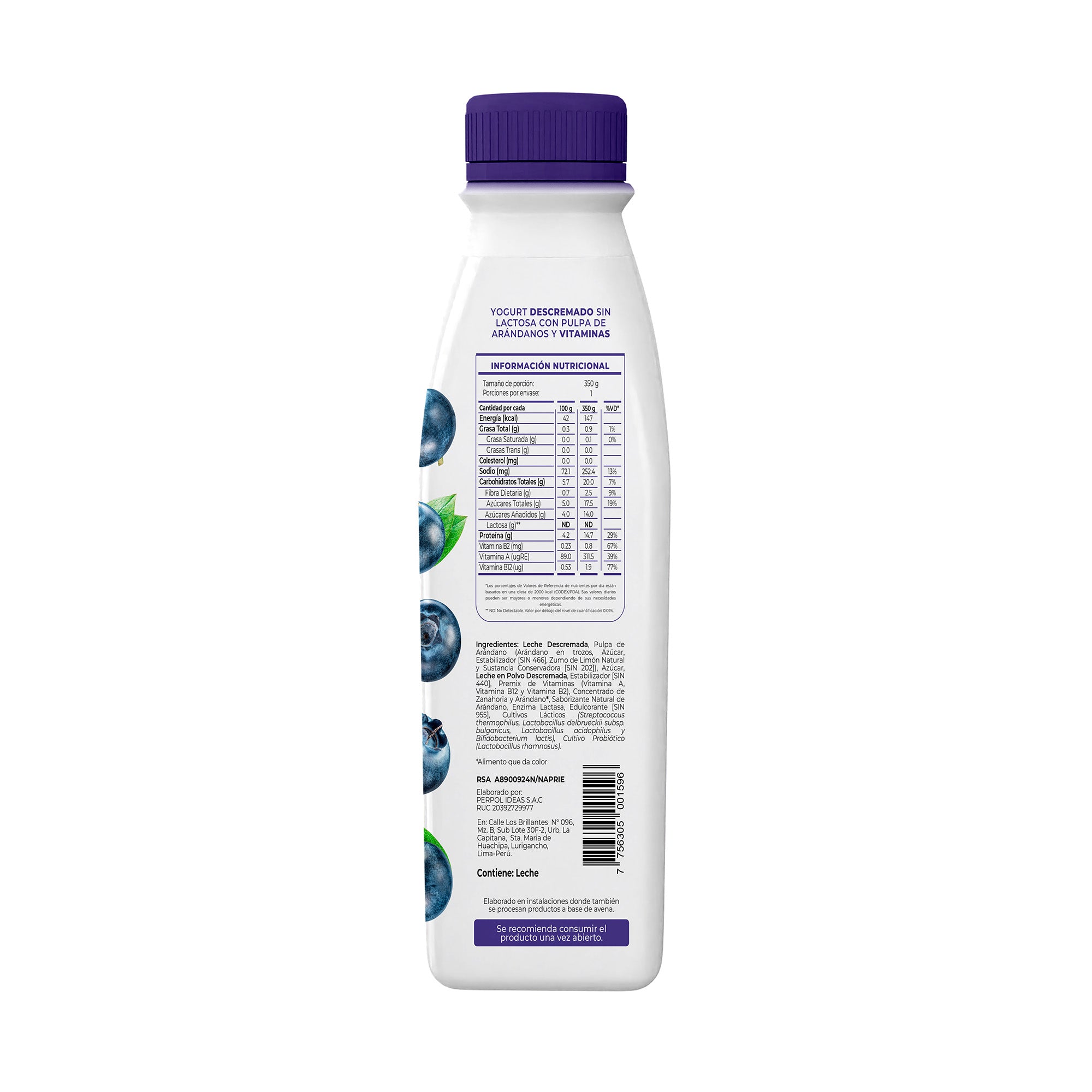 YOGURT BEBIBLE CON PROBIÓTICOS ARÁNDANO 350 g