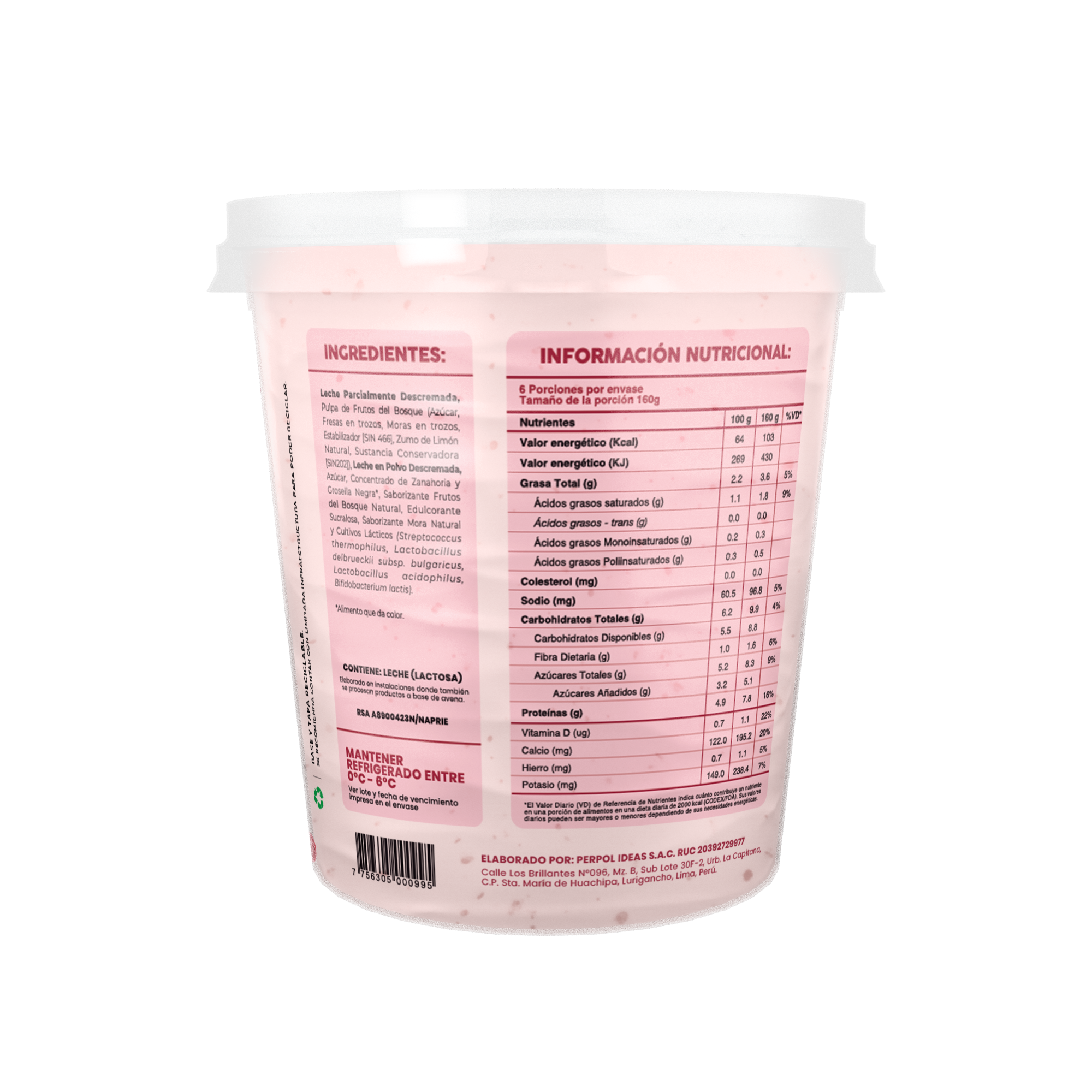 Yogurt Griego Vakimu Frutos del Bosque 960g